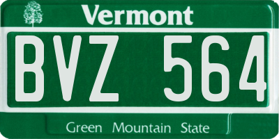 VT license plate BVZ564