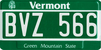 VT license plate BVZ566