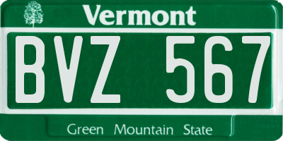 VT license plate BVZ567