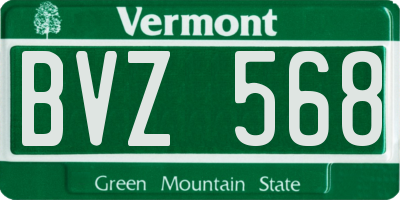 VT license plate BVZ568
