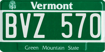 VT license plate BVZ570