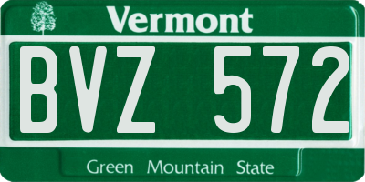 VT license plate BVZ572