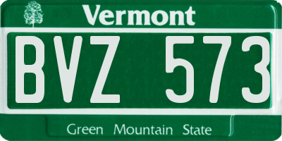 VT license plate BVZ573