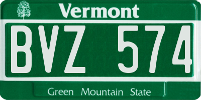 VT license plate BVZ574
