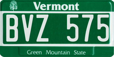 VT license plate BVZ575