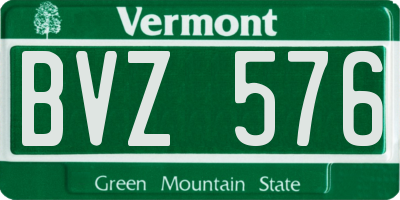 VT license plate BVZ576