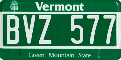 VT license plate BVZ577