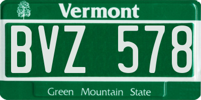 VT license plate BVZ578