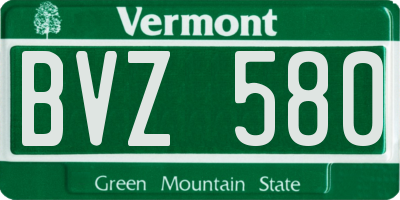 VT license plate BVZ580