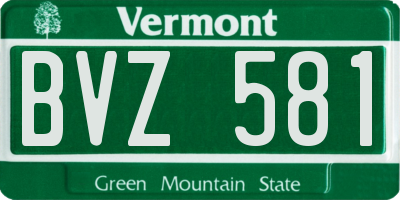 VT license plate BVZ581