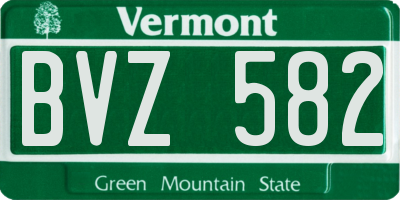 VT license plate BVZ582