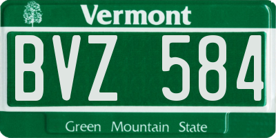 VT license plate BVZ584