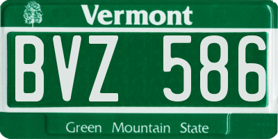 VT license plate BVZ586