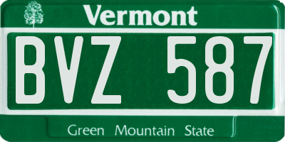 VT license plate BVZ587