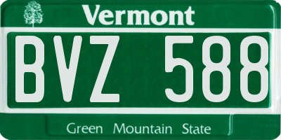VT license plate BVZ588