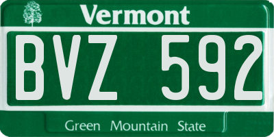 VT license plate BVZ592