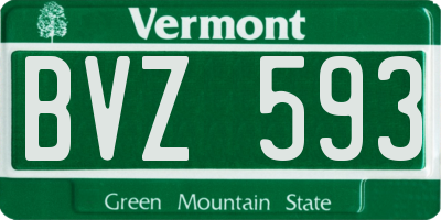 VT license plate BVZ593