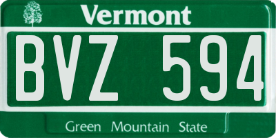 VT license plate BVZ594
