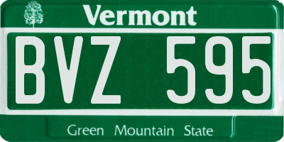 VT license plate BVZ595