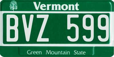VT license plate BVZ599