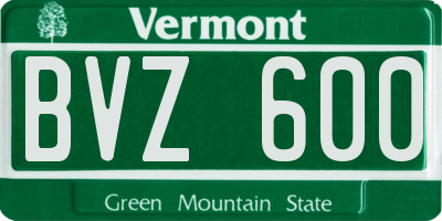 VT license plate BVZ600