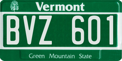 VT license plate BVZ601