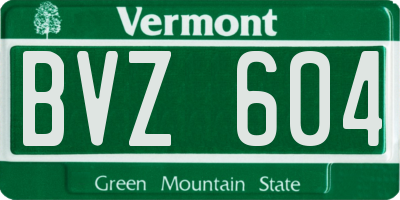 VT license plate BVZ604