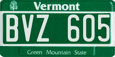 VT license plate BVZ605