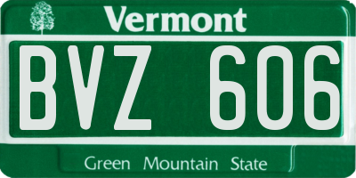 VT license plate BVZ606