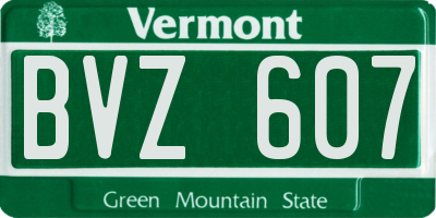 VT license plate BVZ607