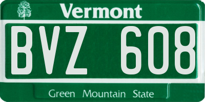 VT license plate BVZ608