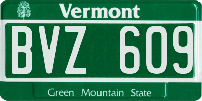 VT license plate BVZ609