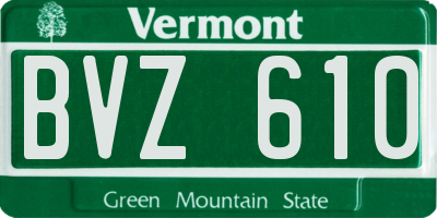 VT license plate BVZ610
