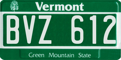 VT license plate BVZ612