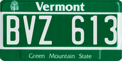 VT license plate BVZ613