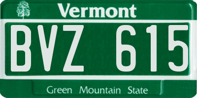 VT license plate BVZ615