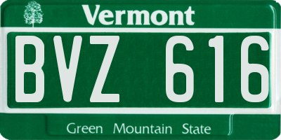 VT license plate BVZ616