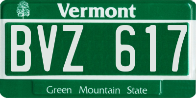 VT license plate BVZ617