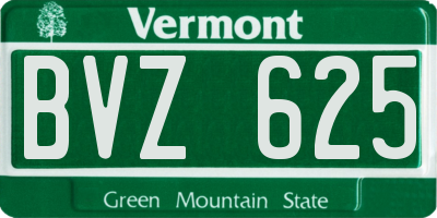 VT license plate BVZ625