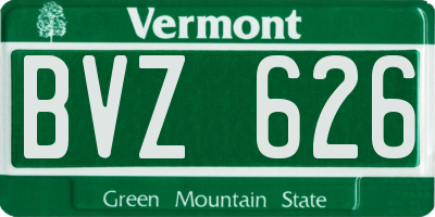VT license plate BVZ626