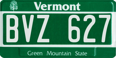 VT license plate BVZ627