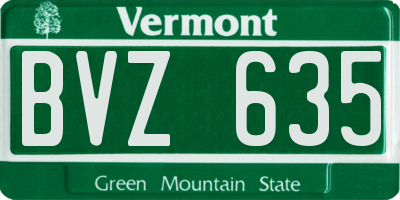 VT license plate BVZ635