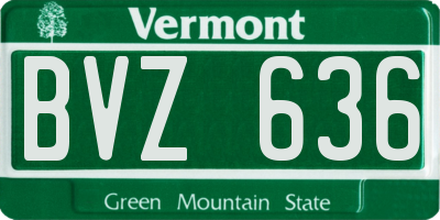VT license plate BVZ636