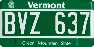 VT license plate BVZ637