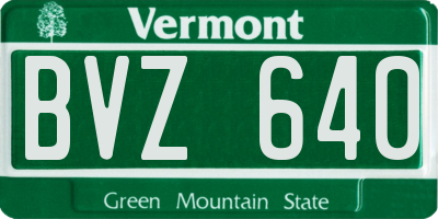 VT license plate BVZ640