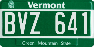 VT license plate BVZ641