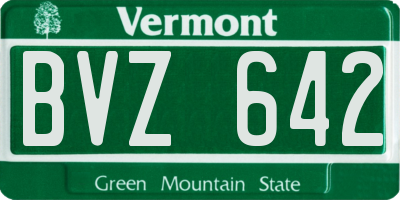 VT license plate BVZ642