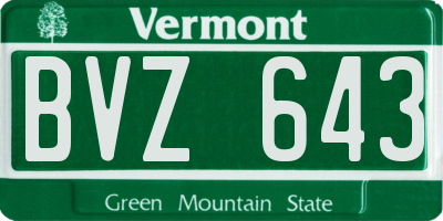 VT license plate BVZ643