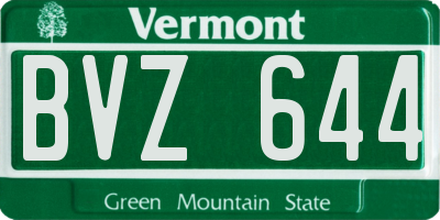 VT license plate BVZ644