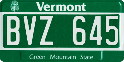 VT license plate BVZ645